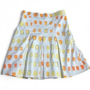 Akris Punto White Pleated Skirt with Pattern Size 10